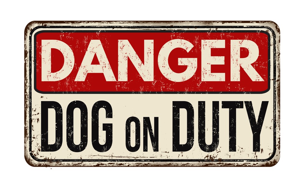 danger: dog on duty